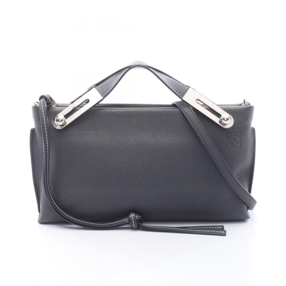 LOEWE Missy Small 2-Way Handbag, Leather, Women's, Gray, 327.12.KS28